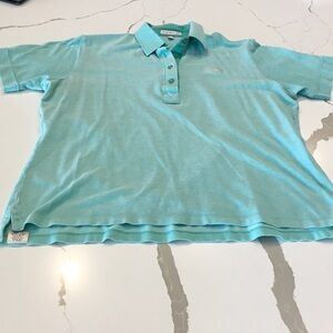 Peter Millar XL Light Blue Teal Polo Shirt Women Kauri Cliffs